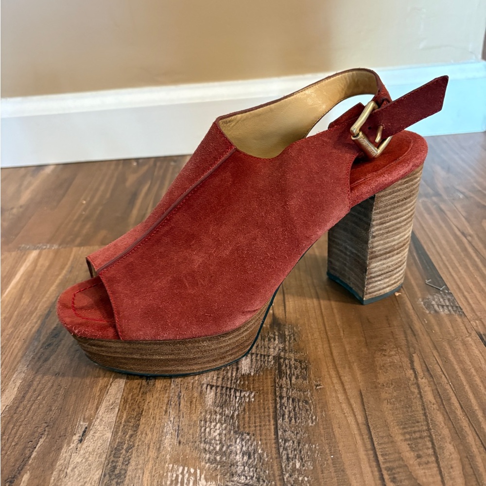Michael Kors Piper Platform Suede Sling-Back Shoes
